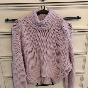 Free People Lilac Cowl Neck Sweater